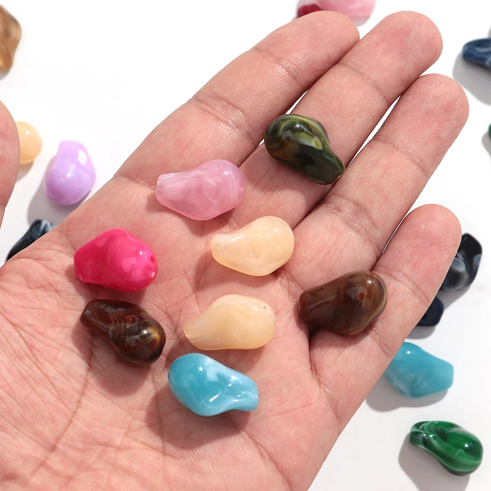 20pcs Irregular Geometric Colorful Acrylic Loose Beads