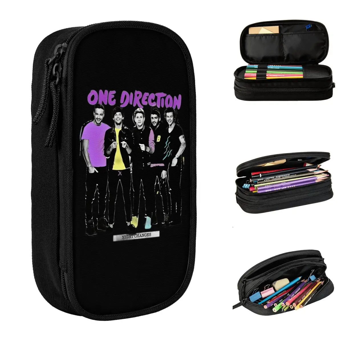 Ones Music And Directions Pencil Case 1D Punk Pencil Box Pen Holder for Student Big Capacity Bag Students School Accessories