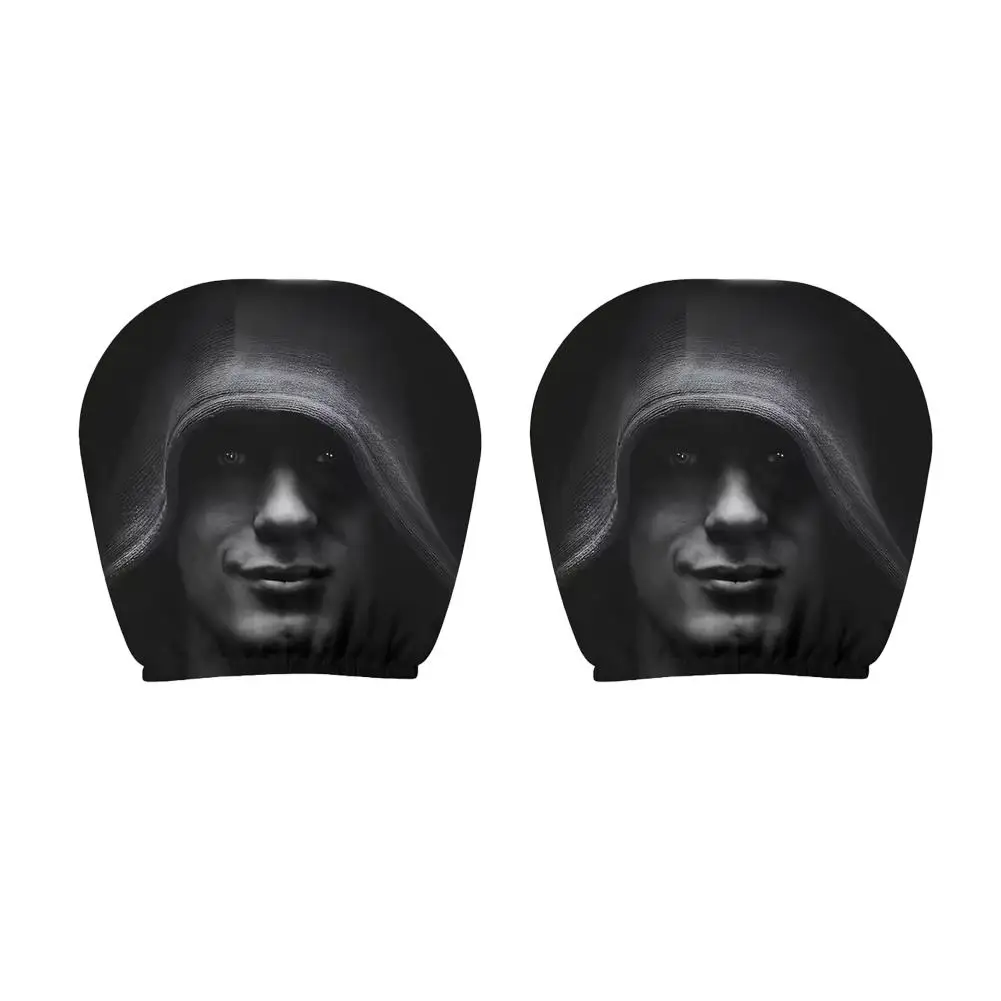 2 Stück Horror-Gesichts-Autositzbezüge aus weichem Polyester, waschbar, staubdicht, schützende dekorative Hülle, universeller Autositzbezug – Detail 10