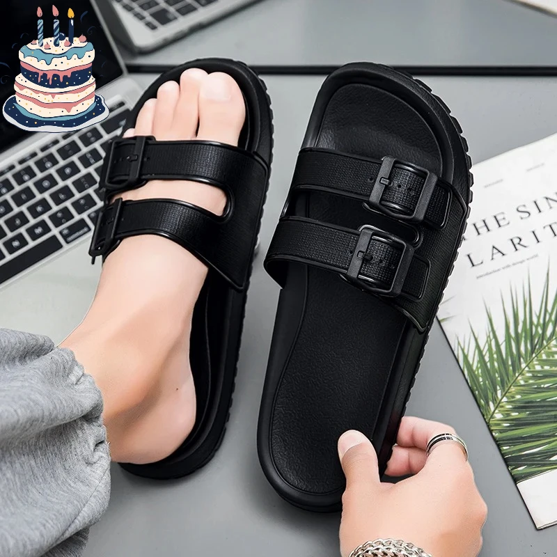 

Летние мужские мягкие тапочки для дома и улицы, удобные шлепанцы, домашняя обувь, повседневные, большие размеры 39-47, легкие, из ЭВА, для мужчин