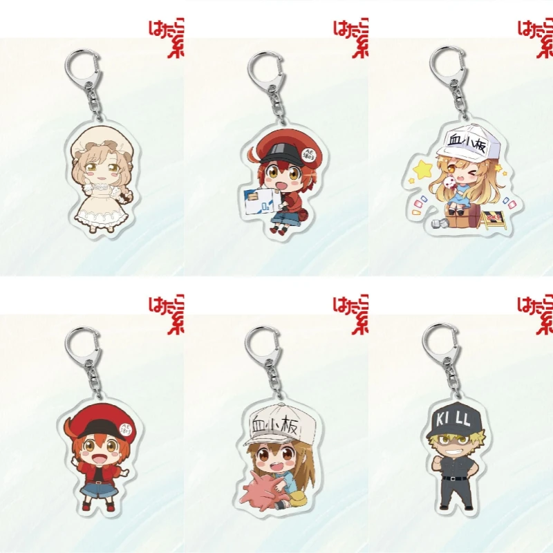 Клеты аниме на работе! AE3803 Cell U-146 Red Blood White Blood Cell 6 см акриловый брелок llavero аниме друзья подарки завод