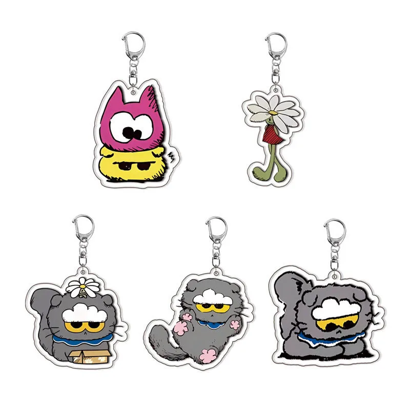 5/1 Cute Cartoon Themed 2D Flat Acrylic Keychain, Backpackandcar Decoration, Car Keychain, Keychain, Perfect Fan Gift