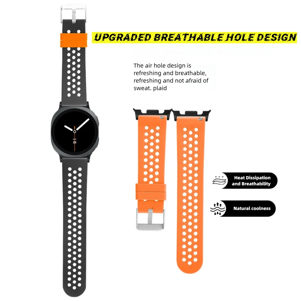 交換用スポーツバンドサムスンギャラクシーウォッチ 8 40 ミリメートル/44 ミリメートル空気穴軽量シリコーンスマートウォッチストラップ男性女性ブレスレット