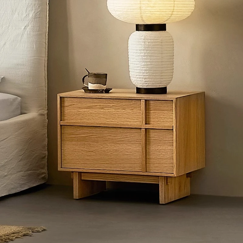 

Solid wood modern simple log bed side bedroom locker