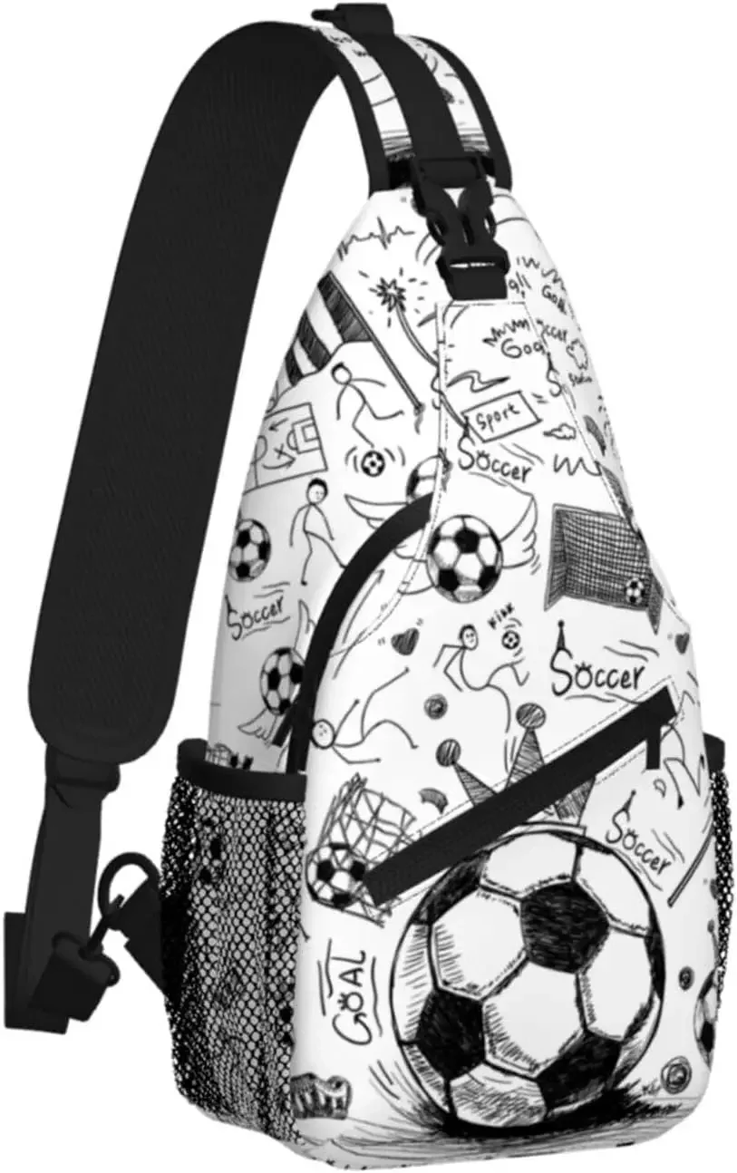 Soccer Sling Bag Sport Ball Soccer Chest Bag Casual Backpack Football Crossbody Bags Travel Hiking For Adults Women Men Gifts