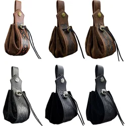 Medieval Vintage Money Pouch Bag Costume Accessory Men Women Viking Leather DrawstringBag Coin Purse