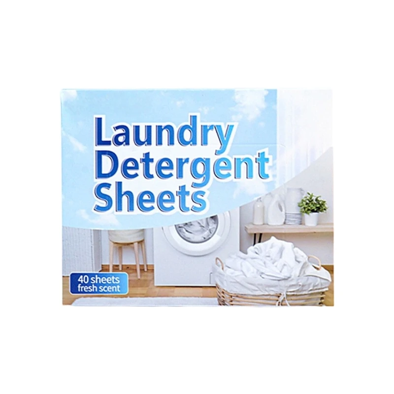 E1PC Travel Friendly Laundry Detergent Sheets High Efficiency Cleaning Power Water Soluble Materials for Home Use 40Sheets