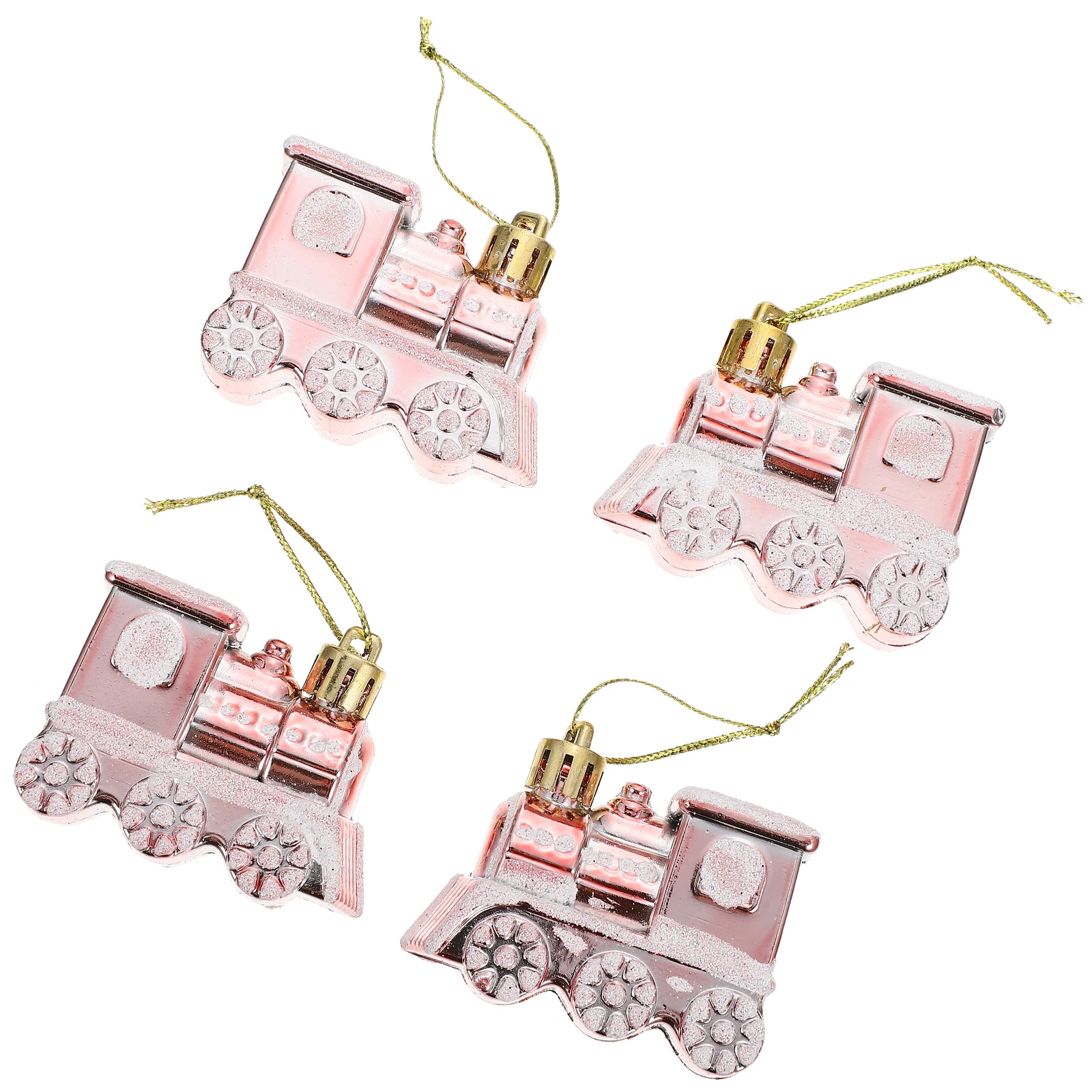 

4 Pcs Car Accessories Toy Ornaments Train Pendants Tree Small Rose Gold Vehicle