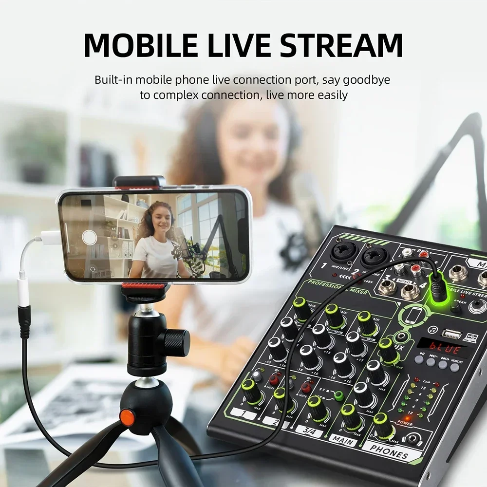 

Dedicated mobile live streaming interface for professional equipment of the English version singing sound card on the mixing