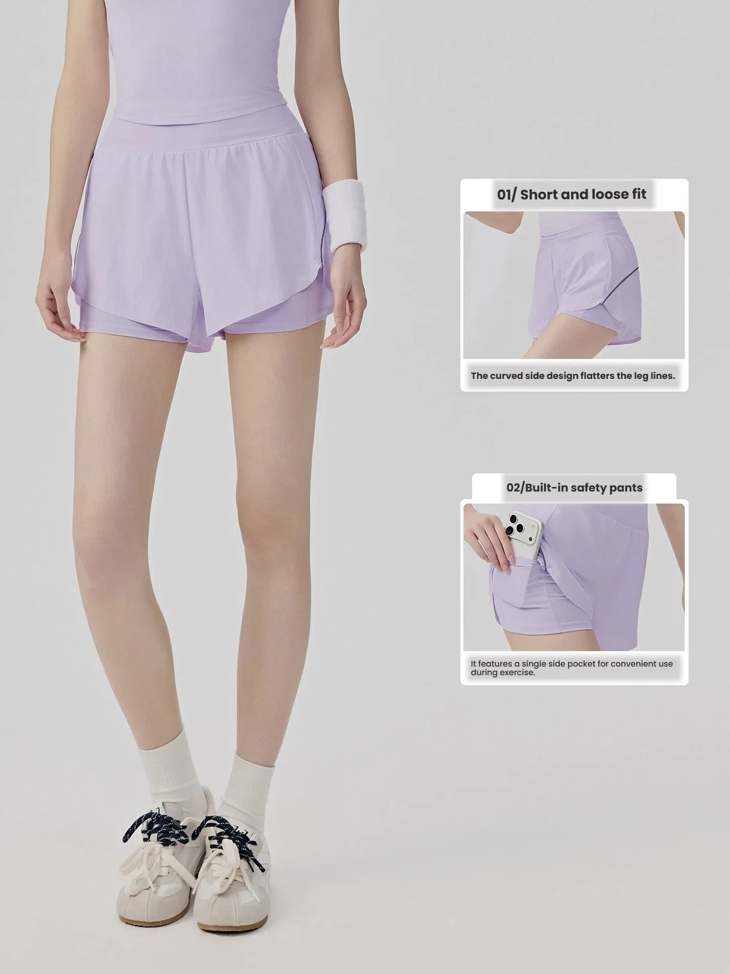 Women‘s Summer Running Shorts High Waist Mesh Breathable 2 in 1 Quick Dry Athletic Gym Yoga Short Pants Anti-exposure Loose Fit