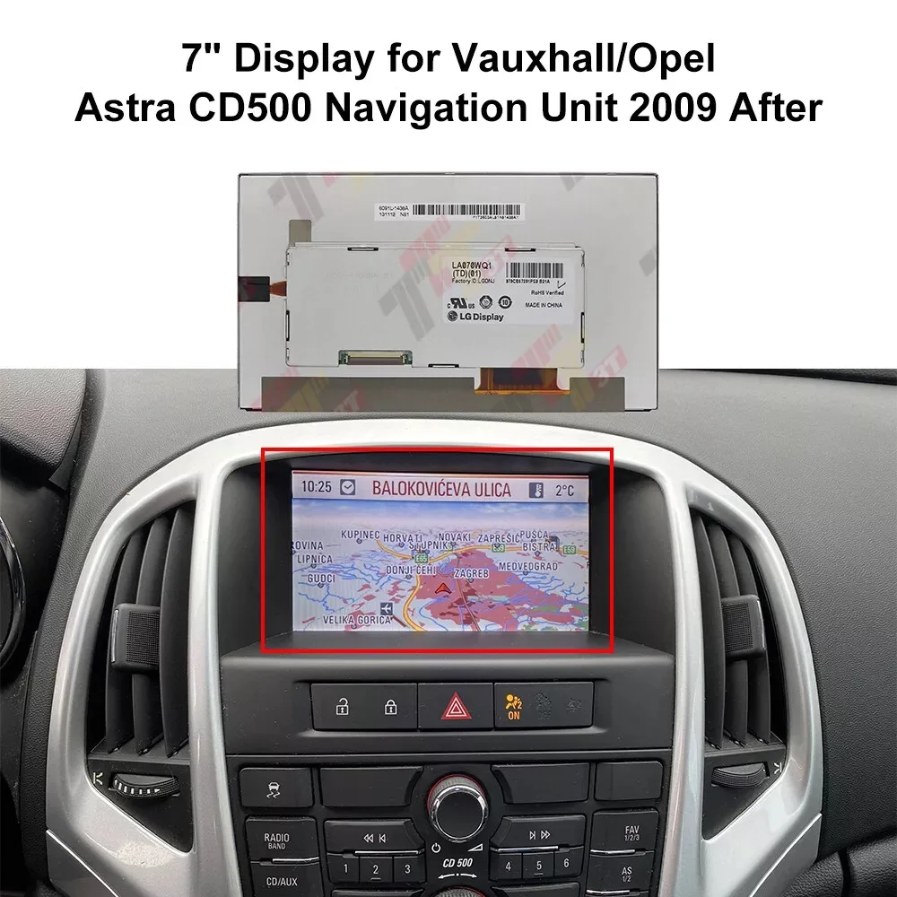 Display for Vauxhall/Opel Astra Meriva Zafira DVD800 CD500 NAVI 900/950/600 Navi