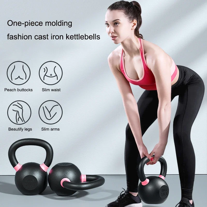 High Quality HOT selling 5-50lb Vinyl Coated Cast Iron Adjustable Kettlebell Indoor Exercise Fitness Competition Kettlebell