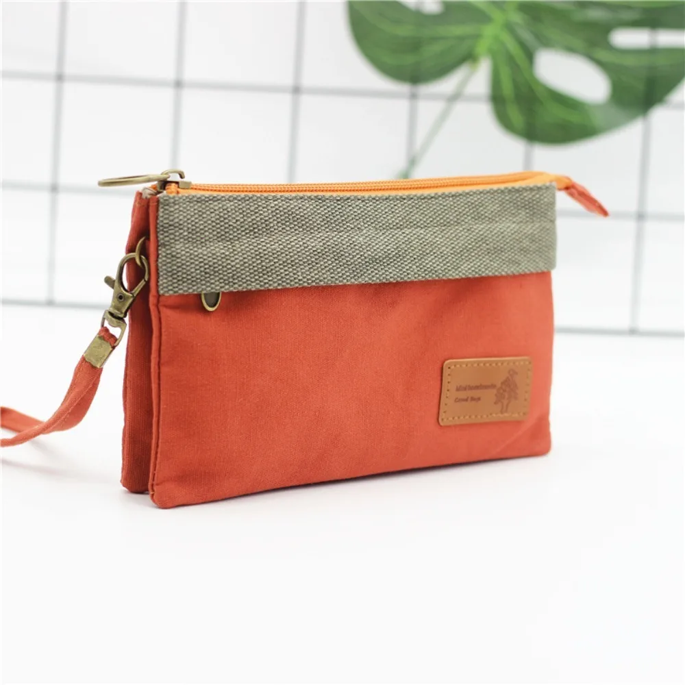 

New Canvas Coin Purse Zipper Large-capacity Money Wallet Multilayer Storage Bag Students