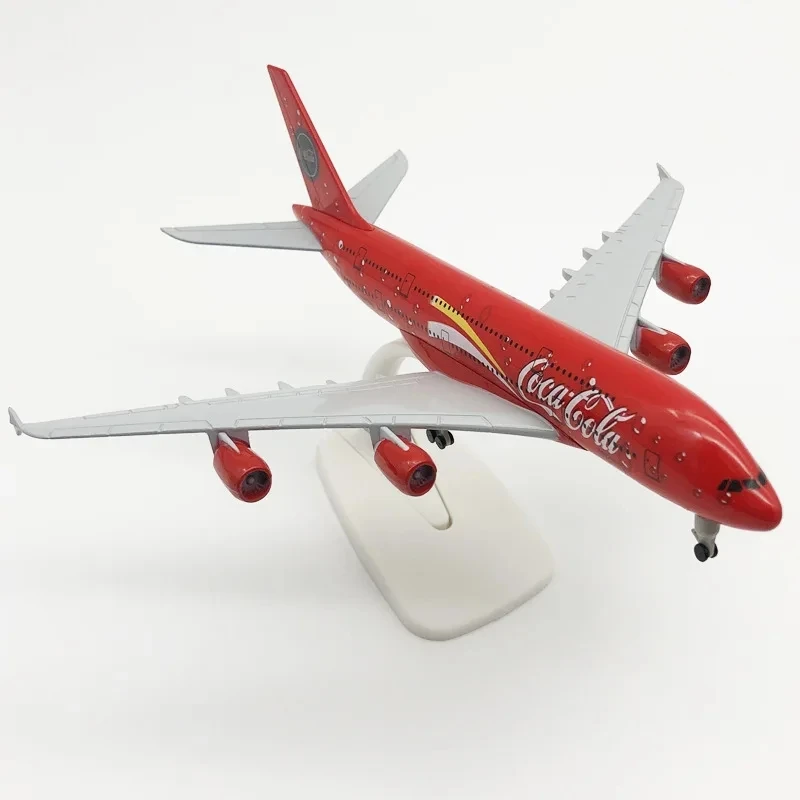 1:400 20cm Coca A380 Alloy Airplane Model Airplane Wheels Landing Gear Toys Collection Gift