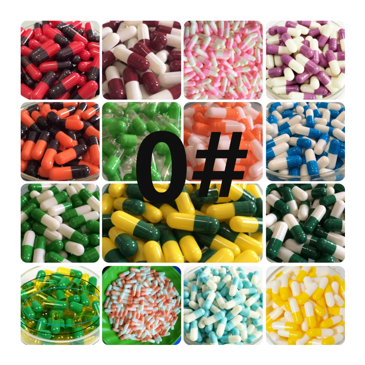 1,000pcs!0# Medicine Empty Capsule!Many Colored Capsule Case,Empty Gelatin Capsule Pill size 0,Empty Gel Capsule,Joined seperate