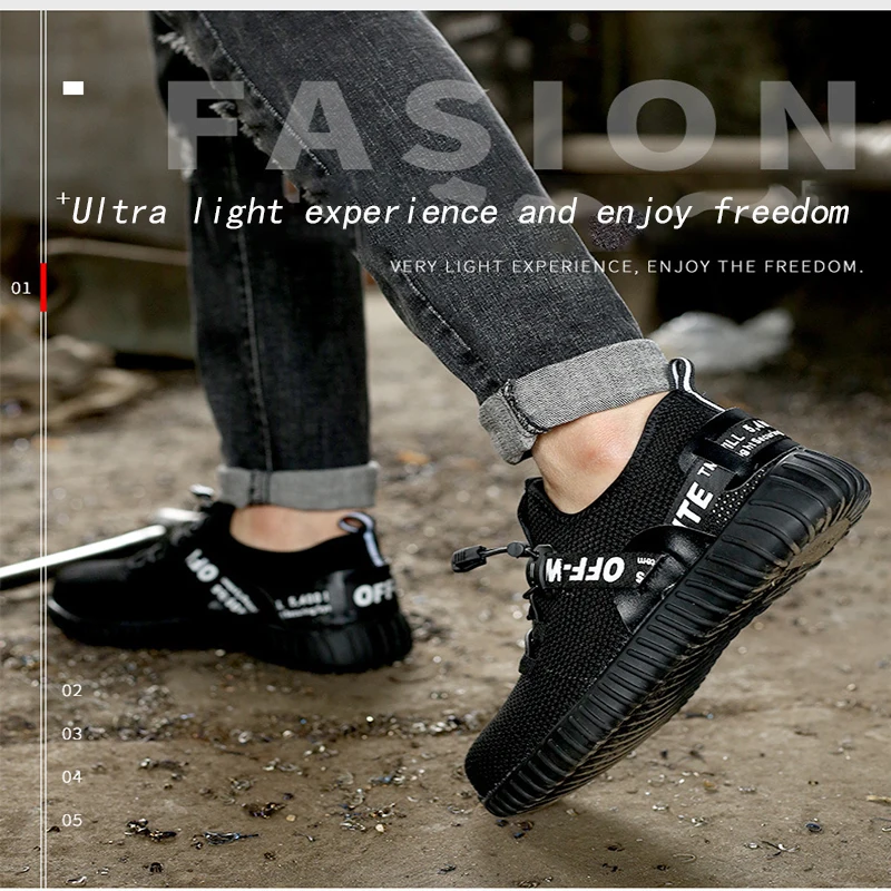 New Type Protection Shoes Men's Anti Impact Anti Puncture Summer BreathableWear-resistant Oil Resistant Work Shoes