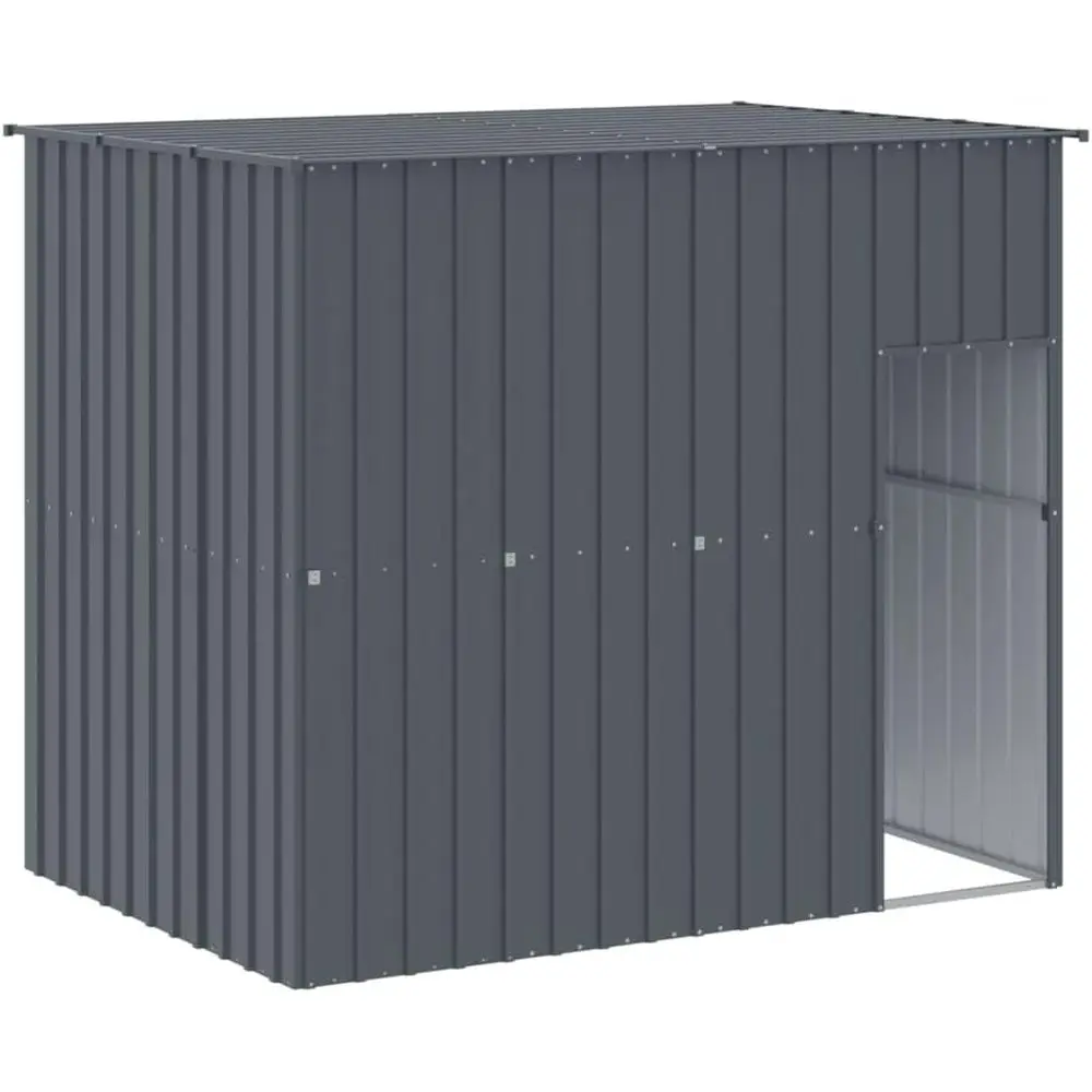 

Anthracite Dog Kennel - Versatile Galvanized Steel Dog House with Roof - Protective Outdoor Pet Playhouse with Convenient Access