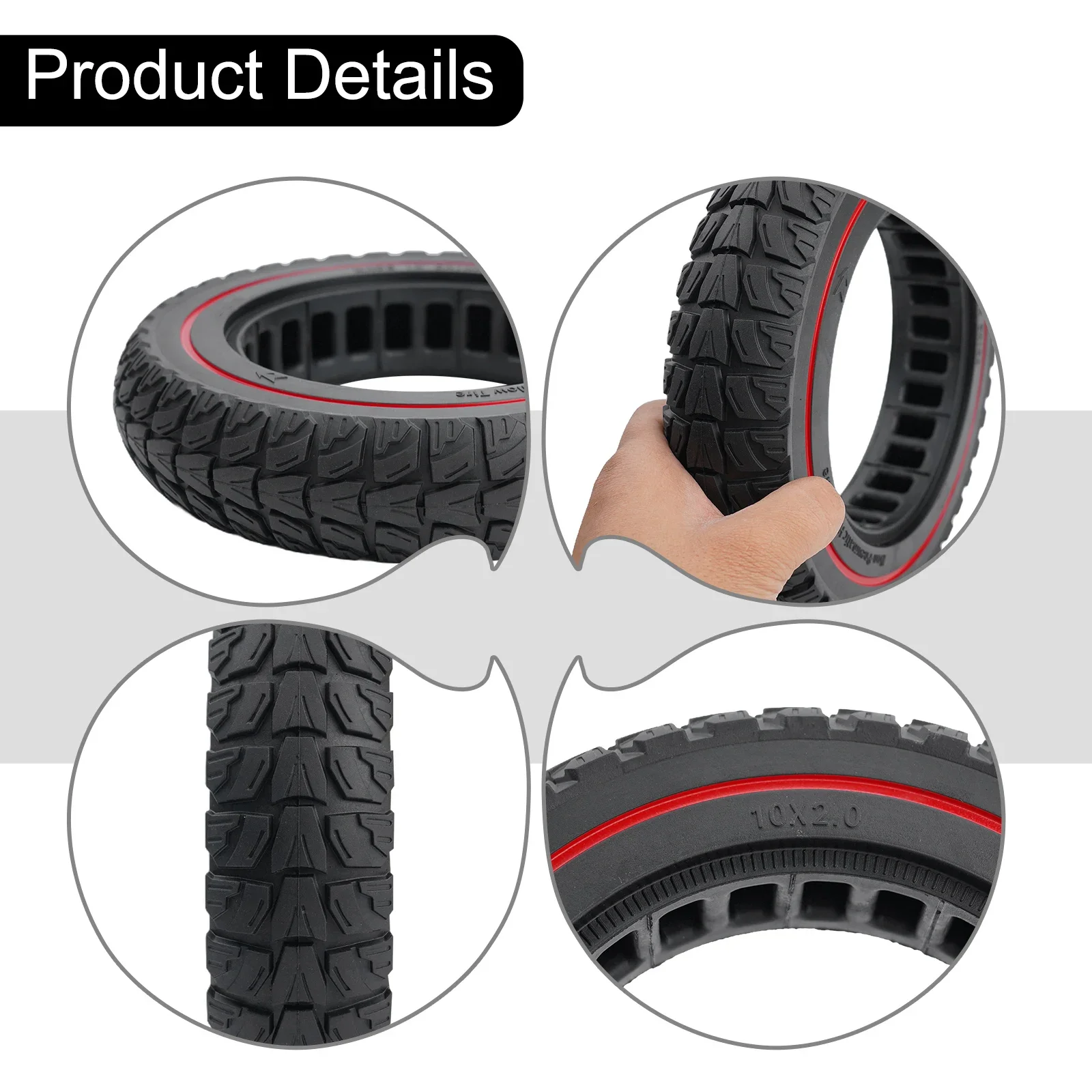 

Solid 10 Inch Tire For For Xiaomi For M365 Pro E Scooter Sturdy Tubeless Rubber Wheel 10*2 For Maximum Control