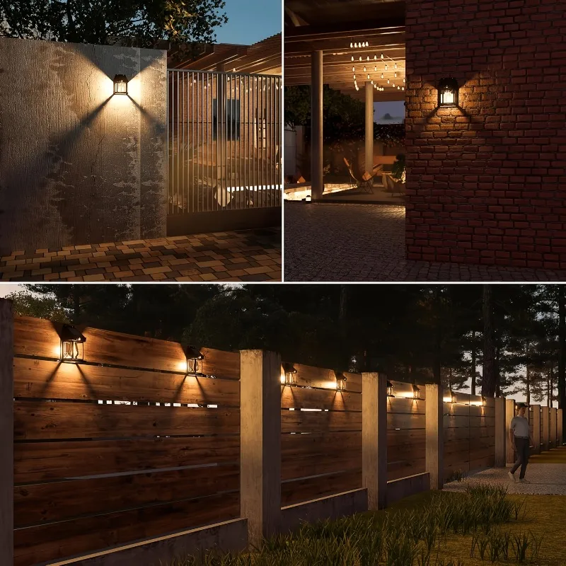 1/2/4Pack Solar-Powered Outdoor Wall Lights with Motion Sensors LED Solar Security Lights for Patios Gardens Backyards Garages