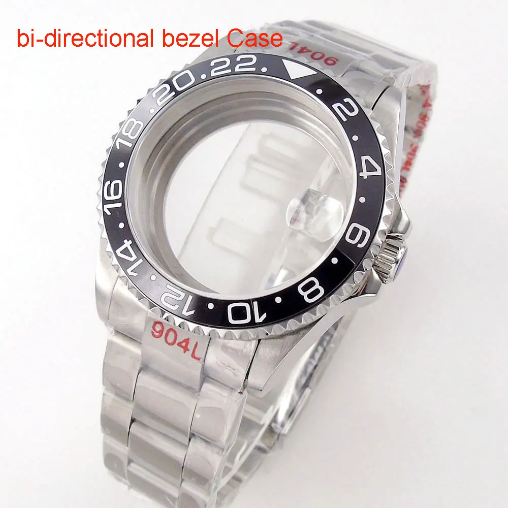 40mm Bi-directional SUB Watch Case 200m Waterproof Swim for NH34 NH35 NH36 NH39 NH70 NH72 ETA2824 PT 90click Bezel 904L Bracelet