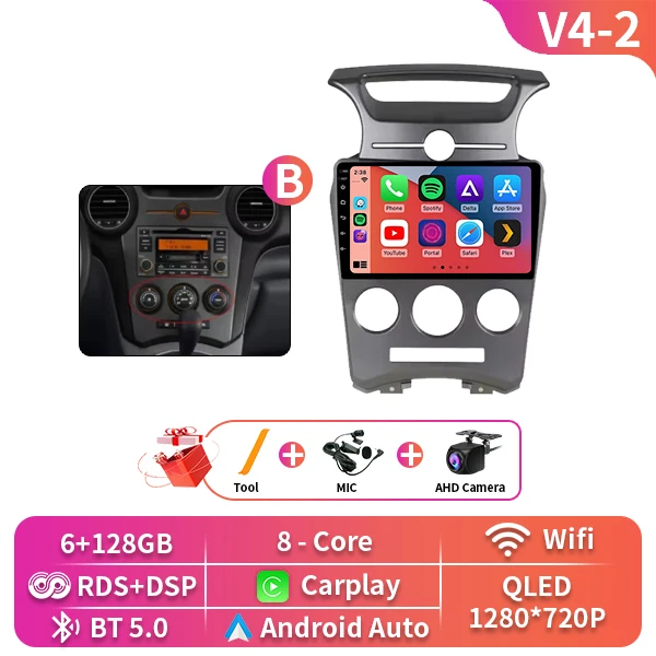 Auto Android Voor Kia Carens UN 2006-2012 5G wifi BT Draadloze Carplay Scherm Radio Stereo Multimedia Speler GPS Navigatie DVD