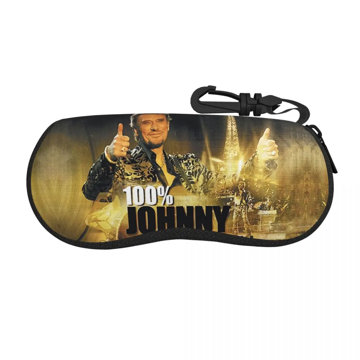 

Мягкий чехол для солнцезащитных очков Johnny Hallyday на заказ, неопреновая молния, чехол для очков French Rock Singer, защитная коробка для очков