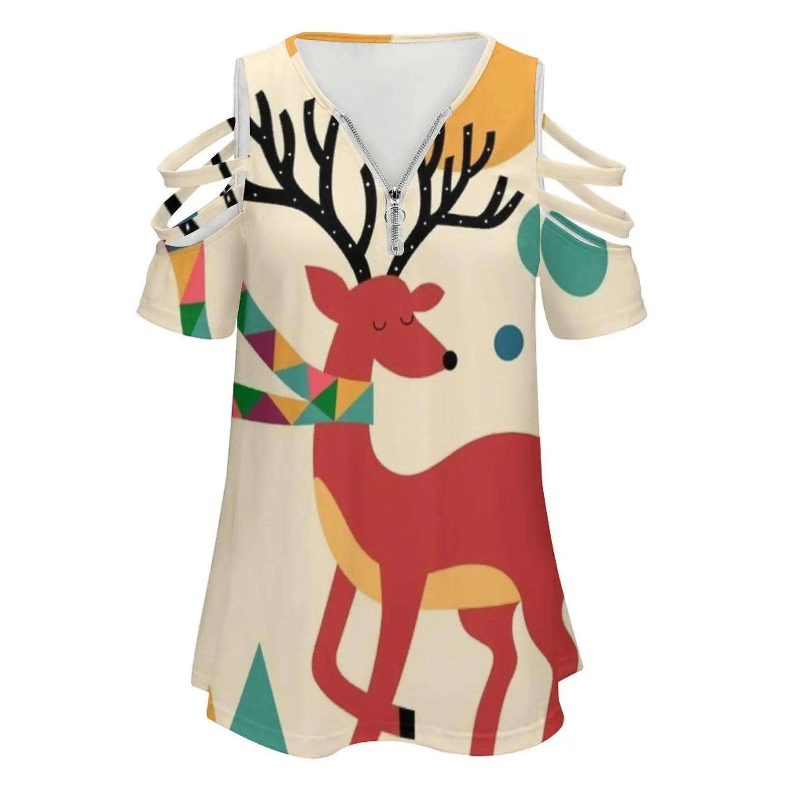 Deer Autumn Woman's T-Shirt Spring And Summer Printed T Shirts Various styles T-shirts Reindeer Autumn Deer Fall Harvest Joy