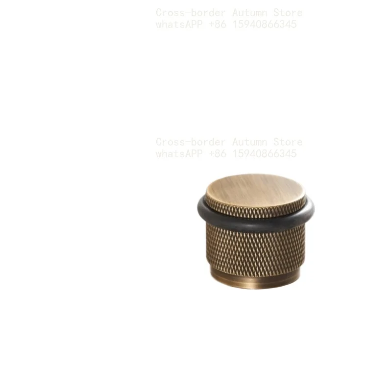 Nurlin Brass Stable New Knurled Door Stopper Gates Stop Adjustable 3cm Height Suitable For Installing Wooden And Cement Flooring