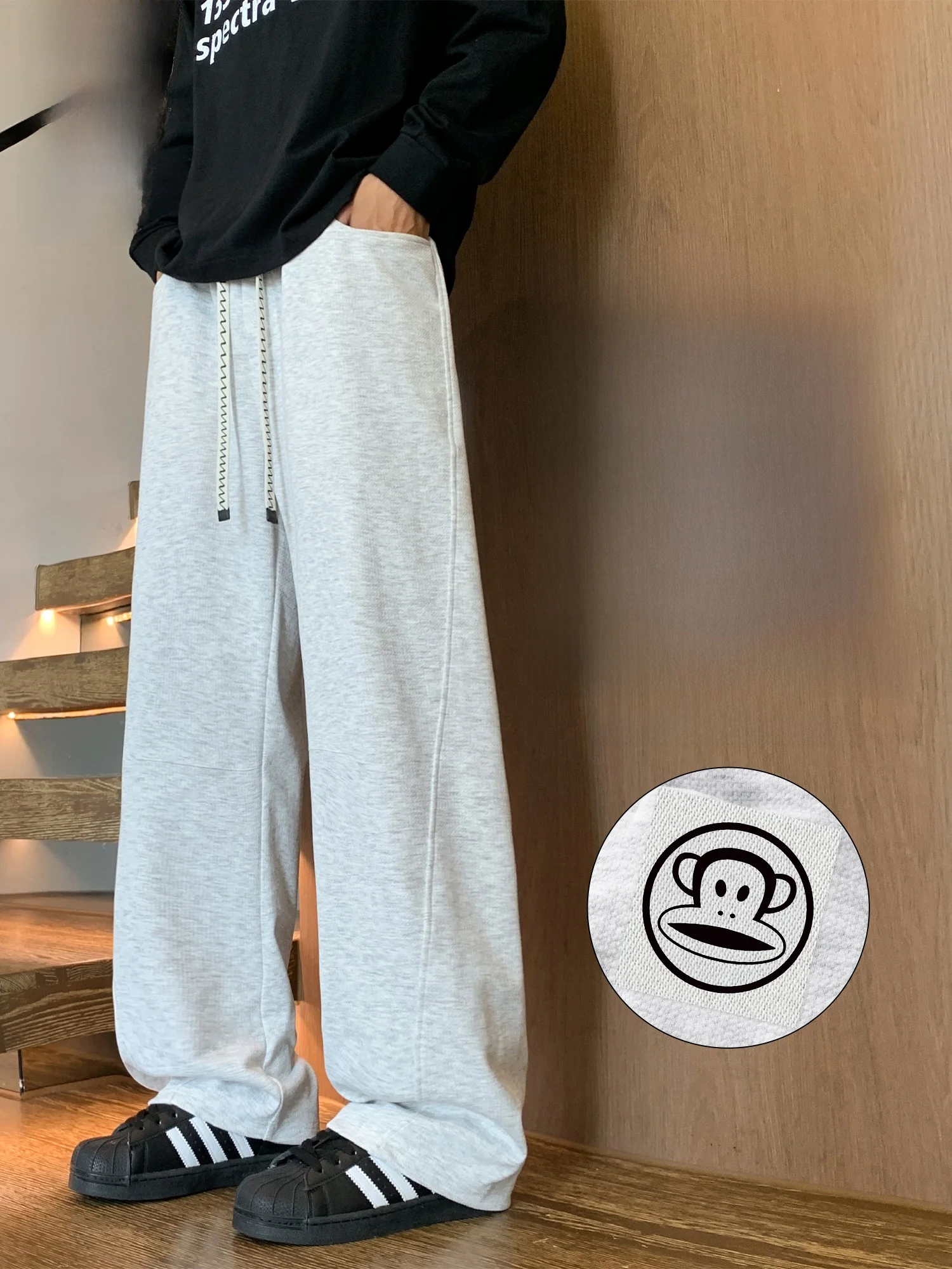 

Новые мужские повседневные брюки Paul Frank: широкие, прямого кроя, спортивные, свободные, удобные, из полиэстера