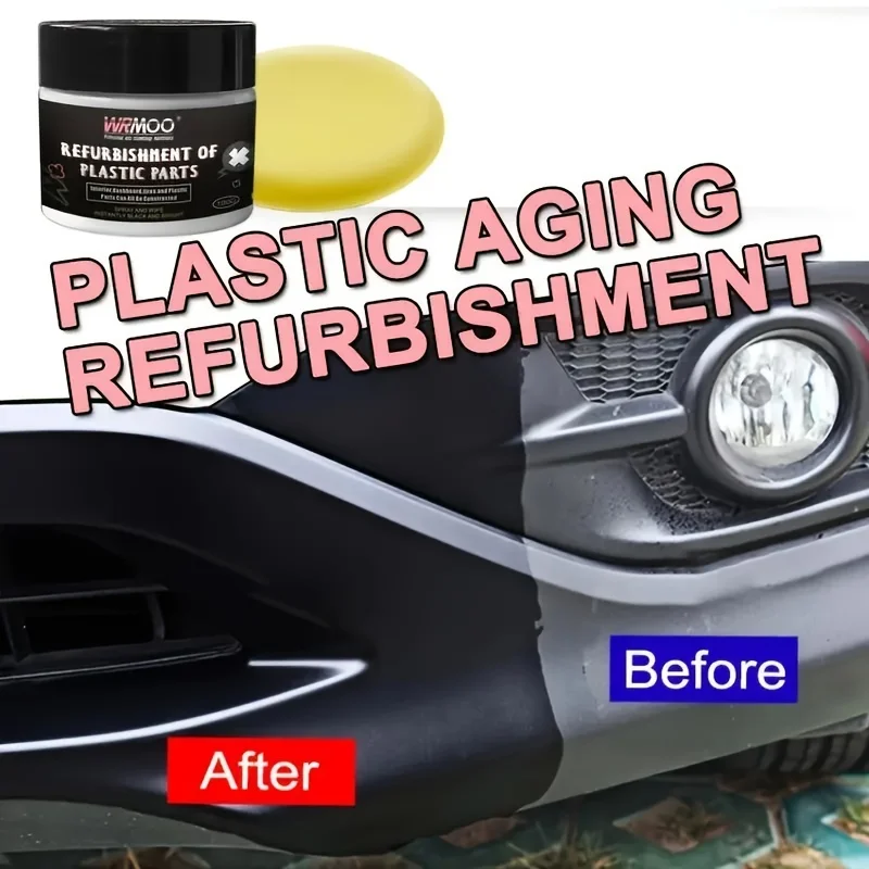 Automotive Plastic Restoration Wax - All-Vehicle Interior & Exterior Panel Renewal Coating Agent, Crystal Clear Finish, Durable