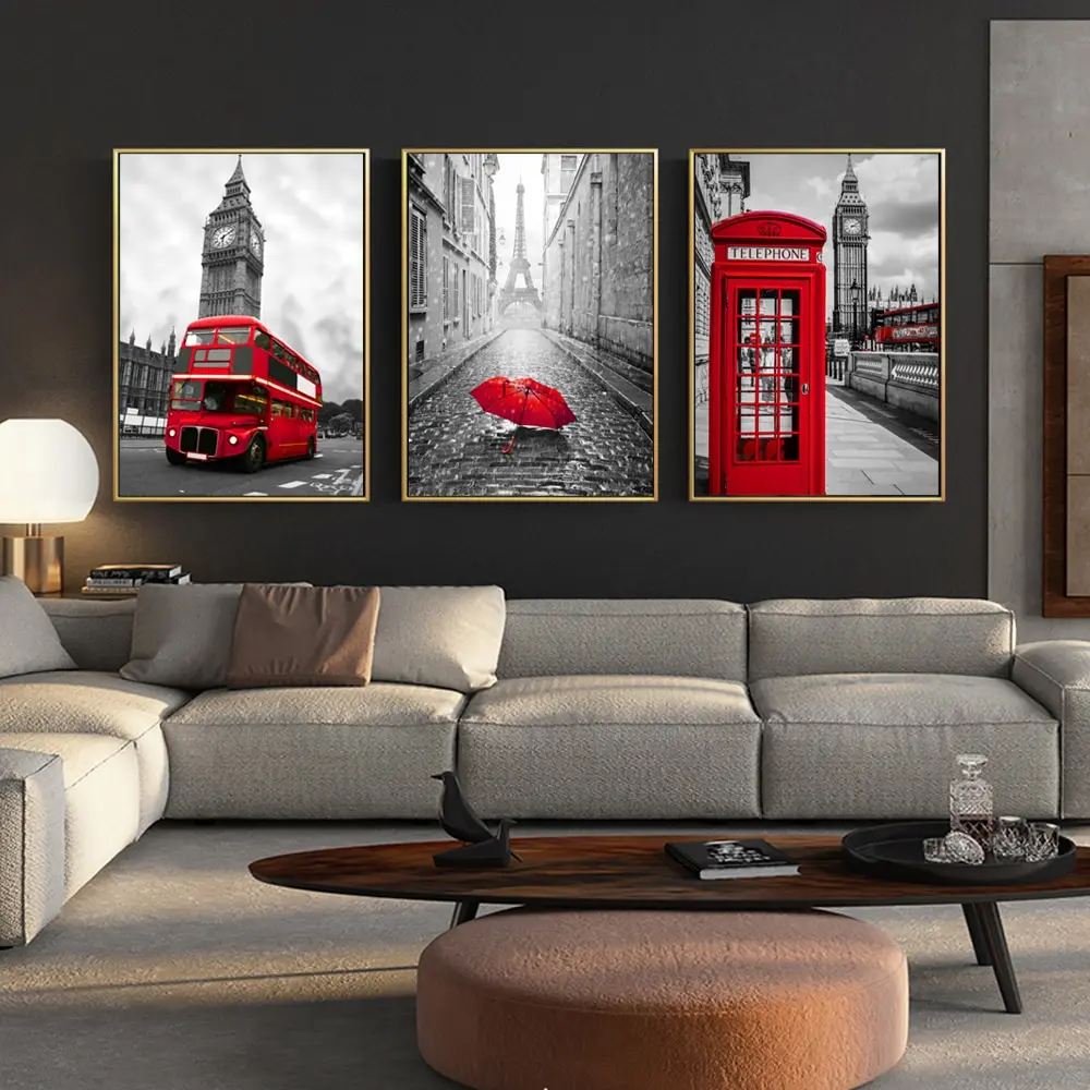 London Big Ben Canvas Wall Art   Panel Realist Landscape Prints for Living Room Decor