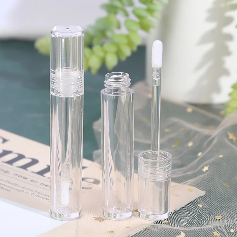 

1PC 5ml Empty Transparent Lipgloss Containers Tubes Round Clear Cosmetic Lipgloss Tube Packaging Lip Gloss Tubes With Wand