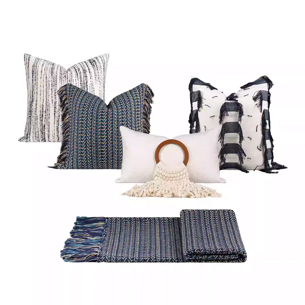 

RuiYi Bohemian-Style Cushion Set Beige Cushion Combination Pillows Cover For Homes, Hotels, and Villa Sofa Soft Furnishings