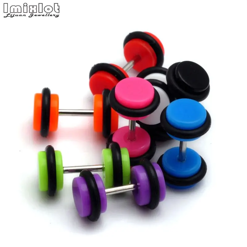 2PCS Acrylic Fake Cheater Ear Plugs and Tunnels Ear Plug Piercing Earring Gauges Cheaters Stretcher Body Jewelry Piercings