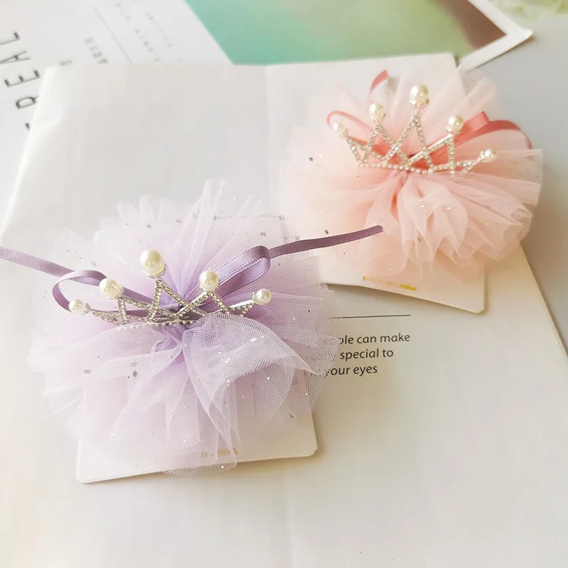 

Girls Mesh Crown Hairpins Children's Crown Hair Clip Headdress Does Not Hurt Hair Girl Hair Accessories for Birthday Gift