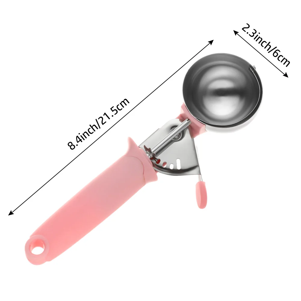 Picture 7: New Stainless Steel Ice Cream Scoop Black Pink Ball Scooper Ice Ball Maker Melon Fruit Baller Mash Potato Spoon Kitchen Tools