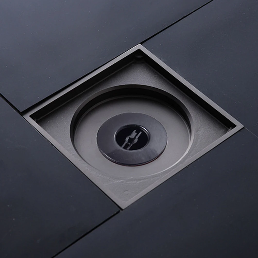 

2pcs Magnetic Suspension Floor Cover For Shower Easy Install No Floor Damage Smooth Edges Hair Catcher Drain Strainer