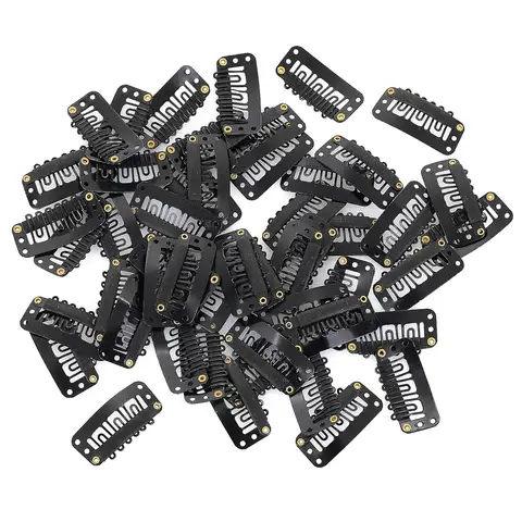 20-200Pcs 스냅 가발 클립 6 치아 U 자형 머리 확장 클립 실리콘 고무 가발 클립으로 가발을 고정
