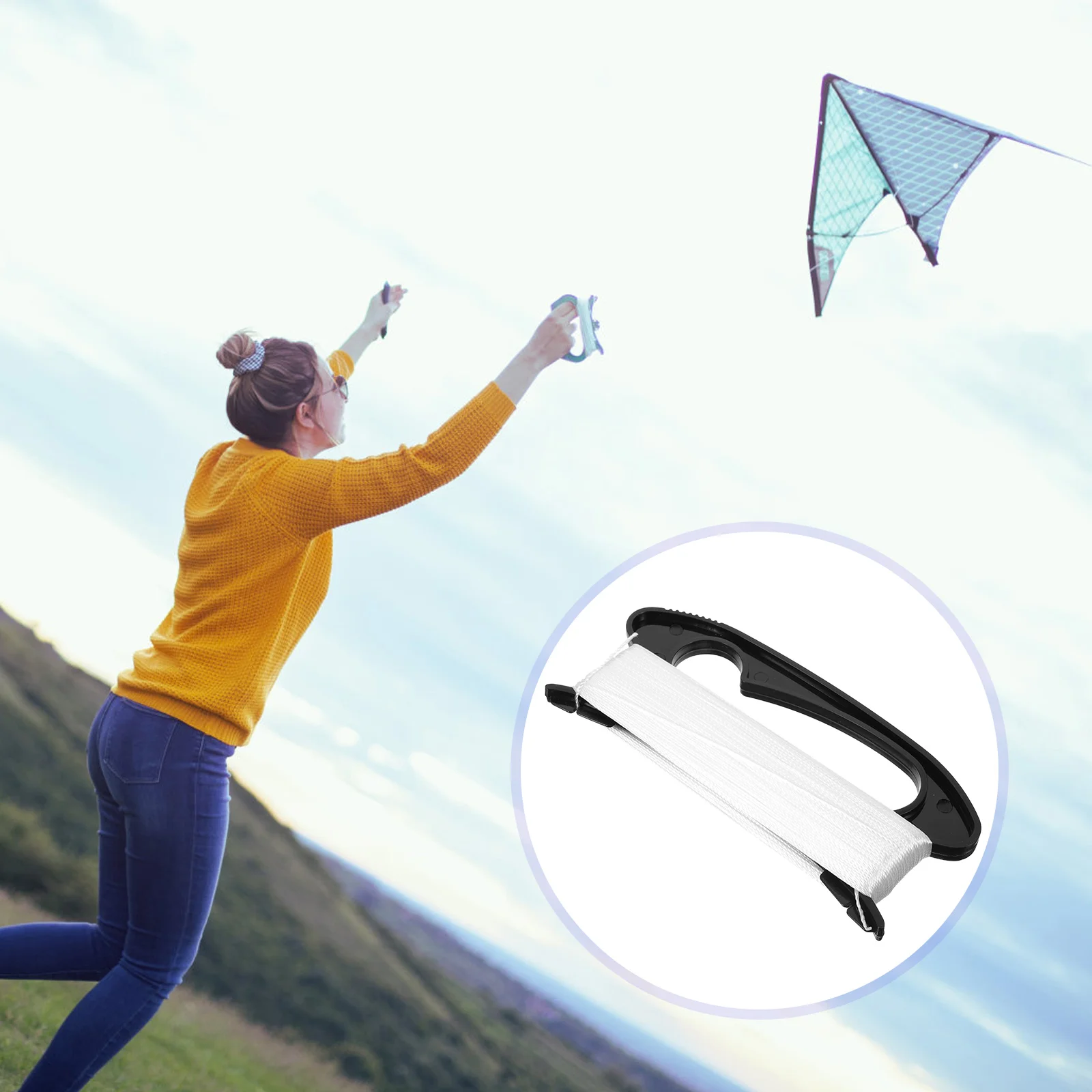 100미터 연줄 권취판 스포츠 장비, 연, 보드, 스풀, 야외 도구, 연 장비