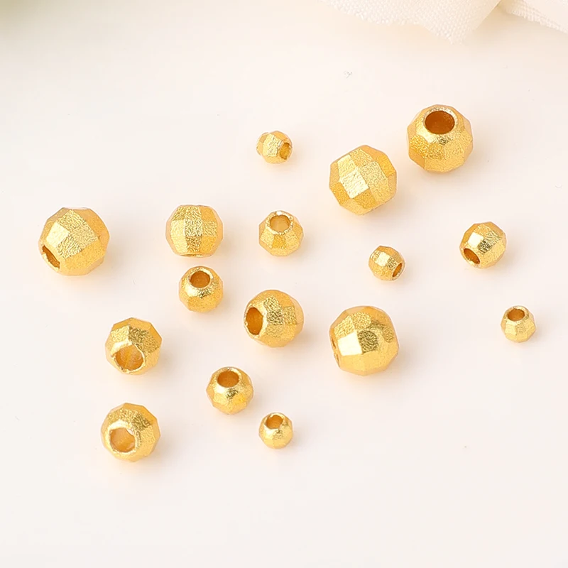 3/4/5/6mm Gold Copper Square Loose Spacers Beads For DIY Jewelry Making Bracelet Necklace Handmade Craft Accessories No Fade