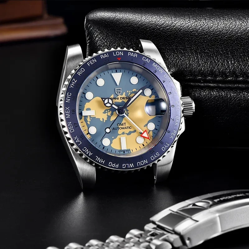 تصميم باجاني-ساعة ميكانيكية أوتوماتيكية للرجال ، زجاج ياقوت فاخر ، فولاذ مقاوم للصدأ ، ساعة مقاومة للماء للرجال ، NH34 ، PD1758 ، m