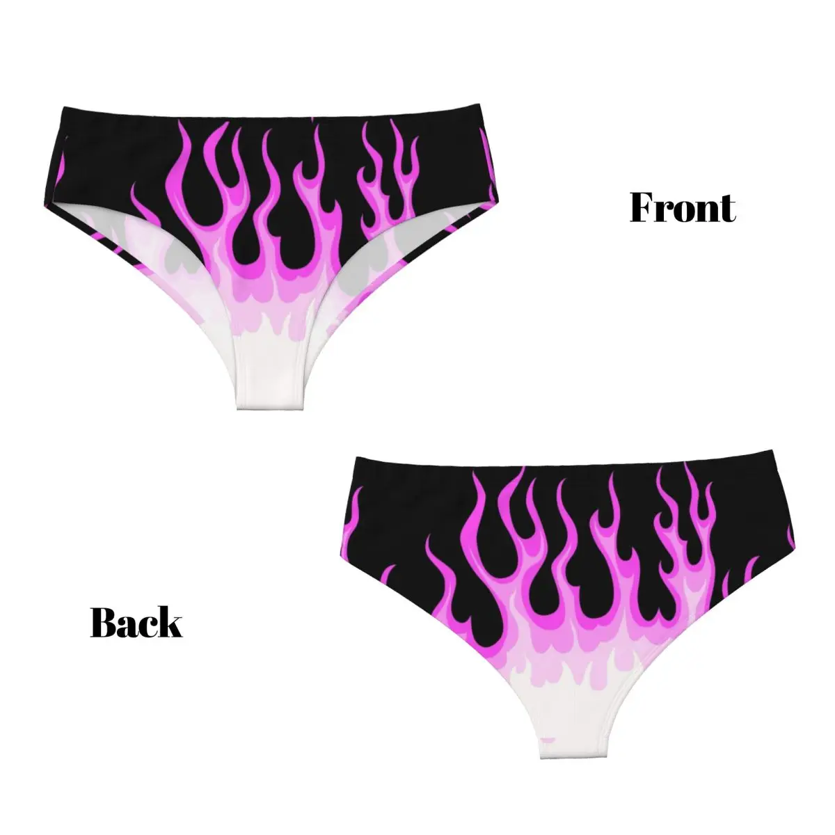 Benutzerdefinierte Damen Pink Hot Fire Racing Flames Höschen Stretch Slips Unterwäsche