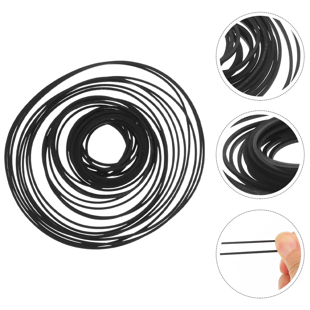 

90 Pcs Deck Cassette Maintenance Belts 1mm Square Folded 35-85mm Rubber Belts for Recorder DJ Audio Devices Maintenance