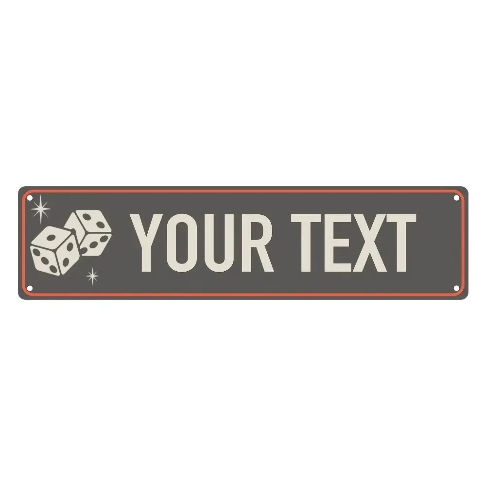 CIFbuy [2D Flat] Custom Dice Design Aluminum Street Sign, Personalized Game Room Wall Decor (Only For Decoration)