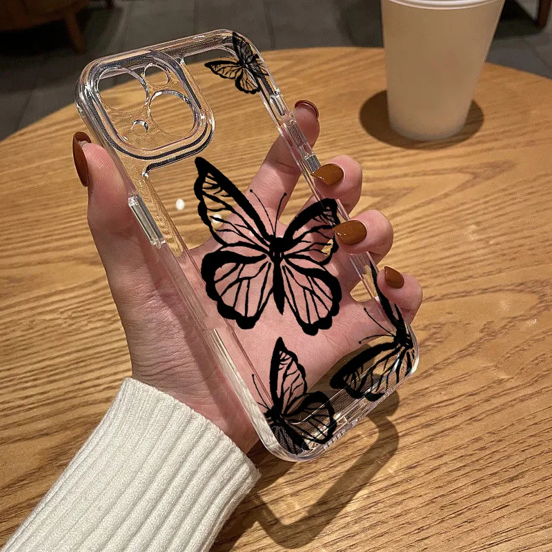 Butterfly Clear Soft Case For Samsung S25 Ultra S24 S23 S22 Plus S21 S20 FE A56 A36 A26 A55 5G A54 A53 A52 A33 A34 A32 A35 Cover