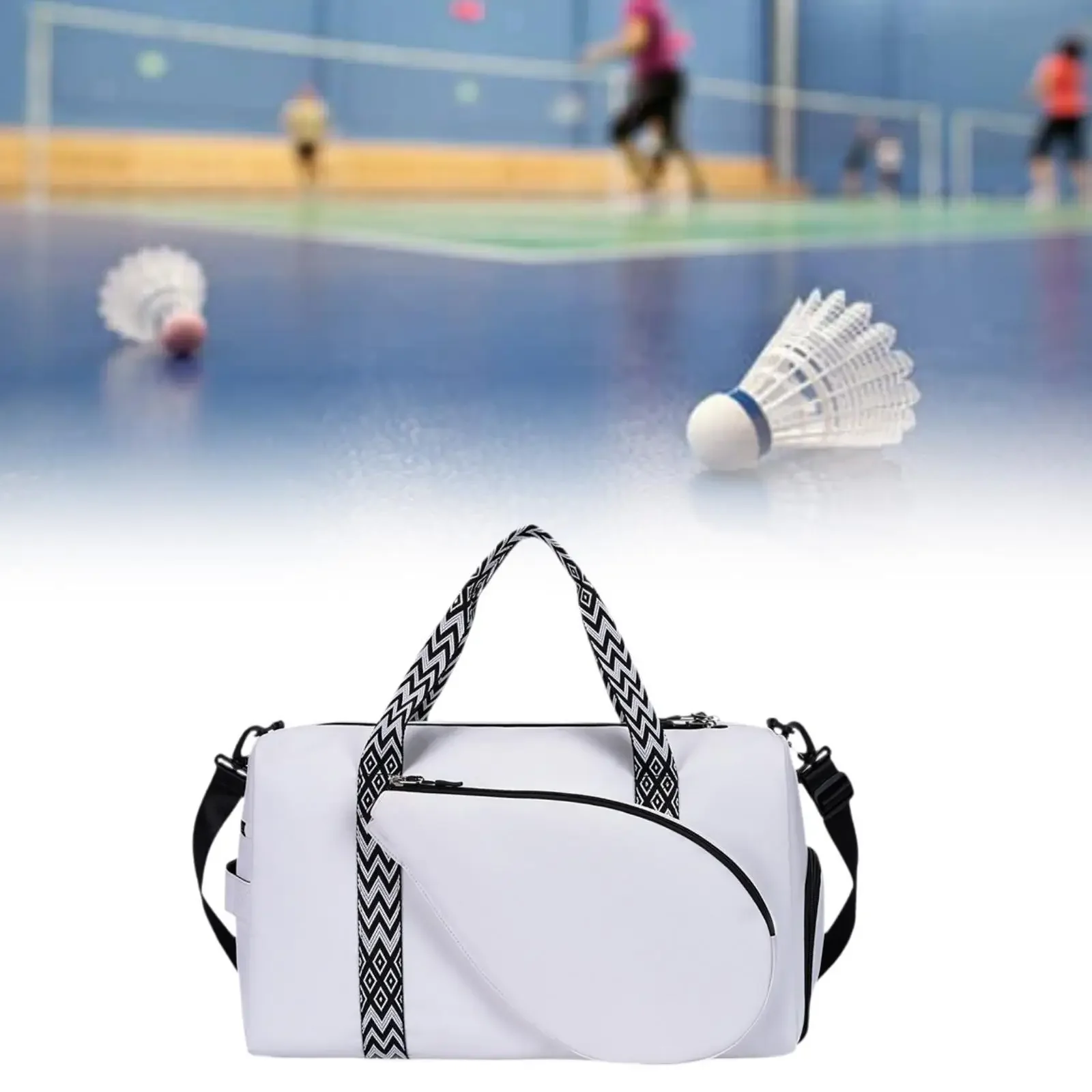 Large Capacity Pickleball Bag Portable Tennis Tote Bag with Removable Court Markers Storage Organizer for Sports Gear