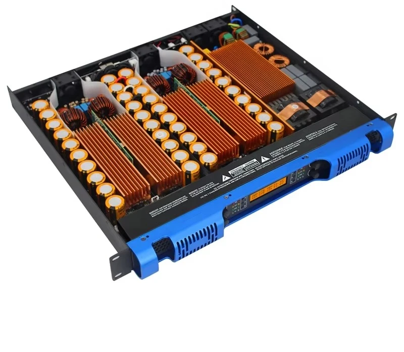 1600Wx4 Digital Class D Power Amplifier Professional High Power Audio Amplifier Stereo Power Amplifier 1U Size for Dance Hall