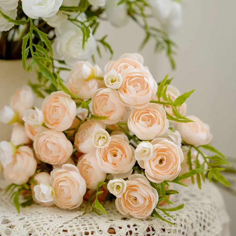 20 Stück Künstliche Kamelien-Rosen-Seidenblumen für Heimdekoration, Künstliche Pfingstrosen, Brautstrauß, Hochzeitsdekoration, Party-Arrangements – Detail 2