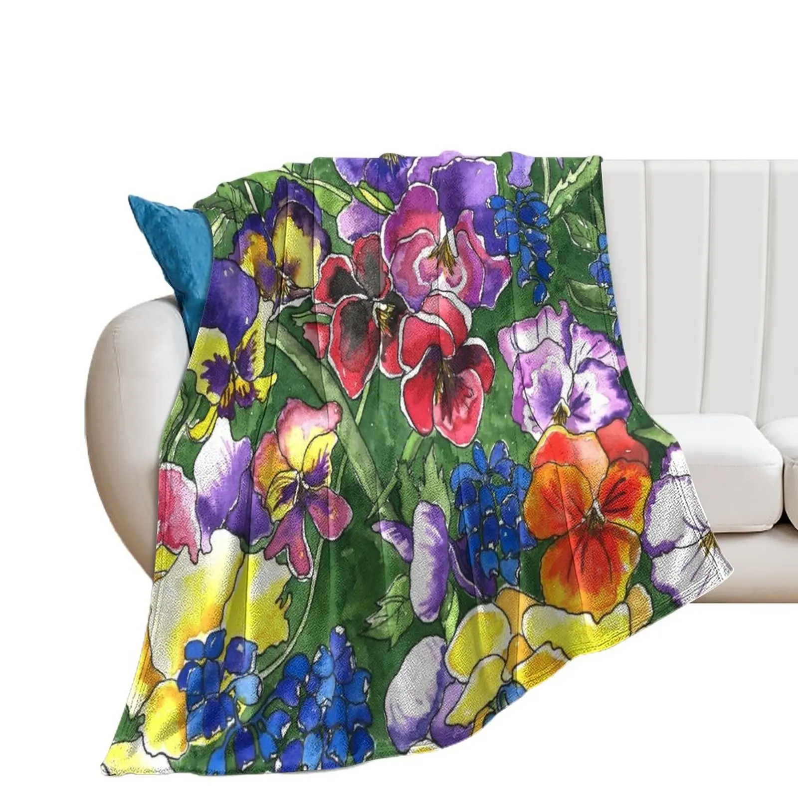

Pansies Throw Blanket Extra Large Throw Nap funny gift Tourist Blankets