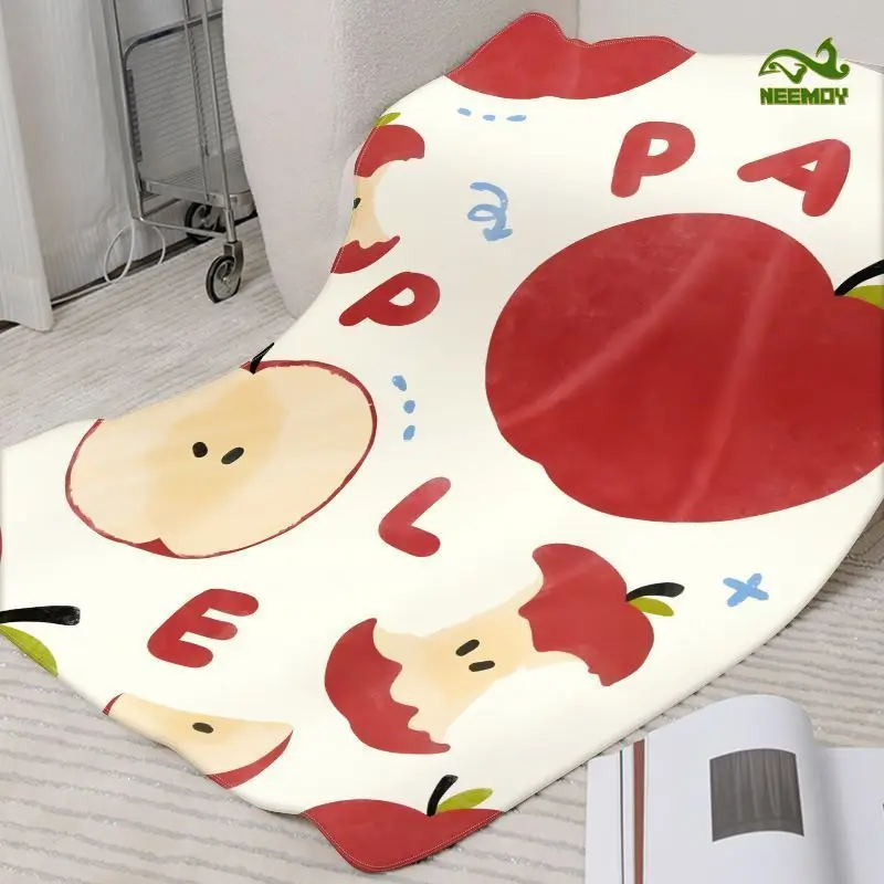 

Apple Printed Flannel Blanket, Student Dormitory Air Conditioning Blanket, Office Shawl Nap Blanket, Single Leg Carpet Home